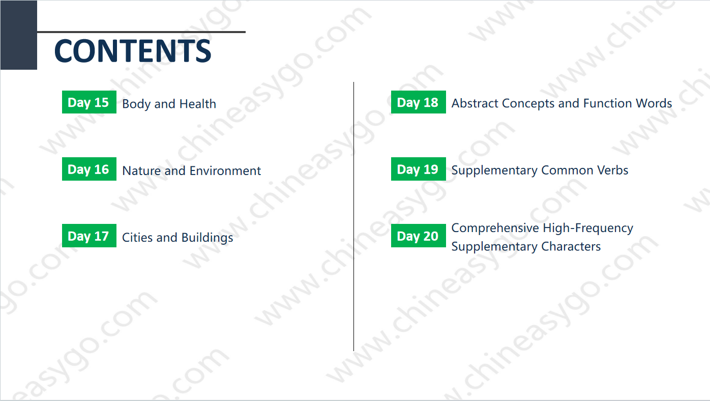 (TRIAL COURSE)20-Day Chinese Starter: Easily Communicate with 594 Characters