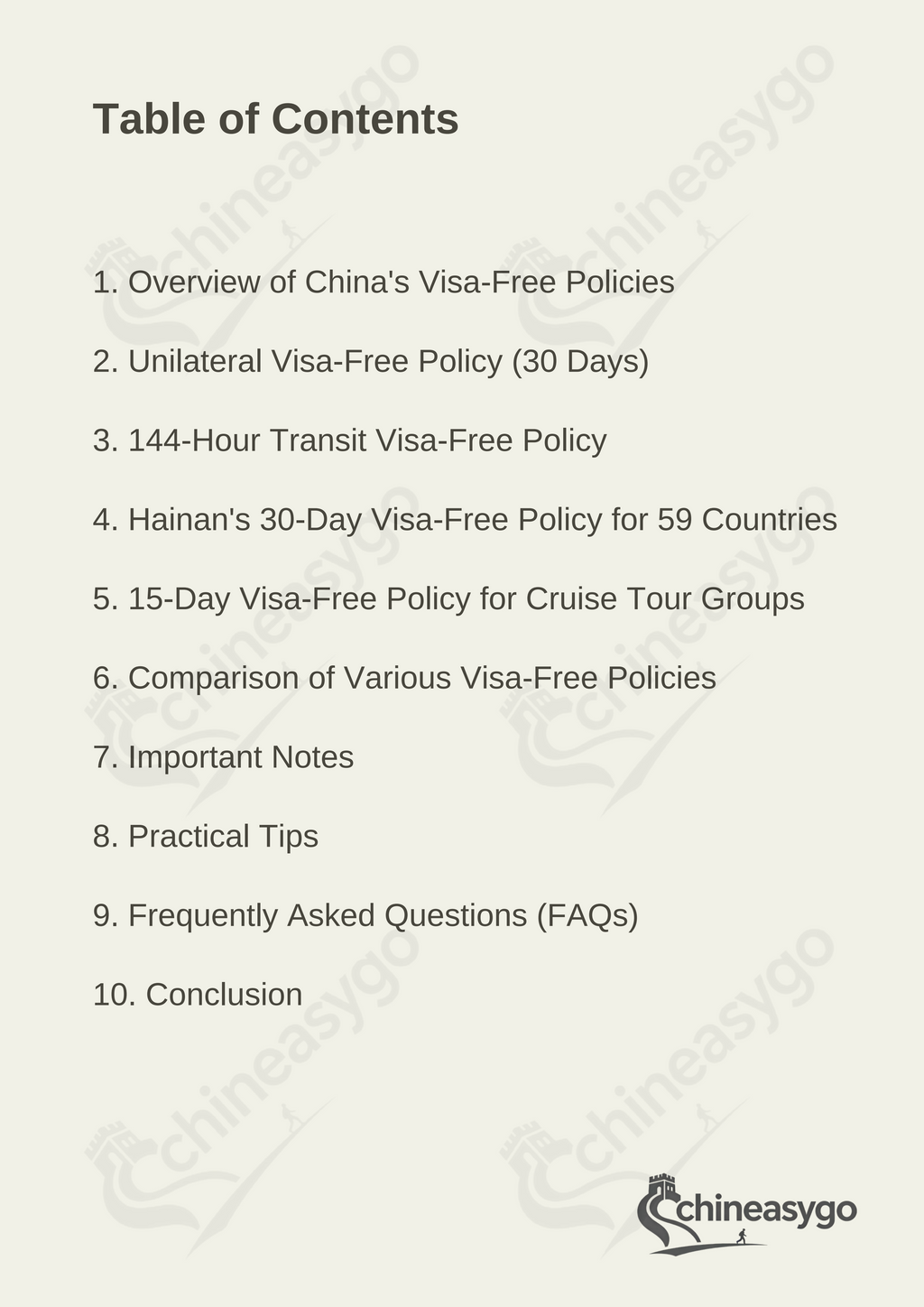 China Travel Guide: China Visa Waiver Policy